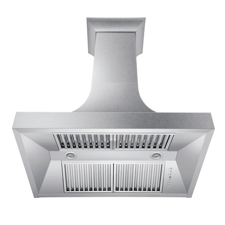 36" Stainless Steel Wall Mounted Range Hood with Copper Accents