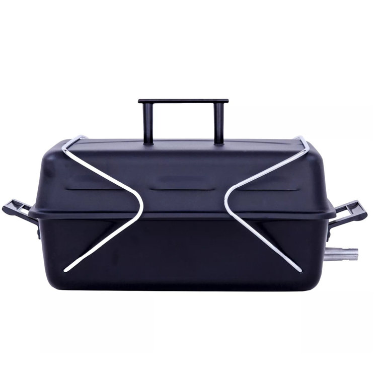 Compact Black Portable Propane Gas Grill with Chrome Grid