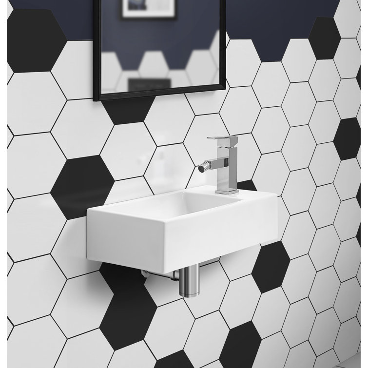 Voltaire 19.5 x 10 White Ceramic Wall-Mount Sink