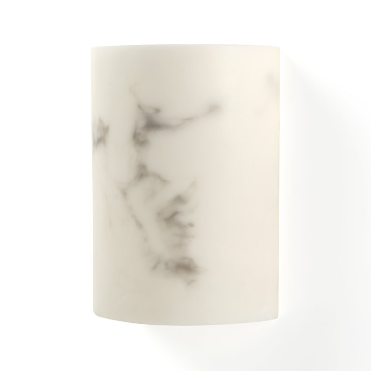 White Alabaster Dimmable Direct Wired Wall Sconce
