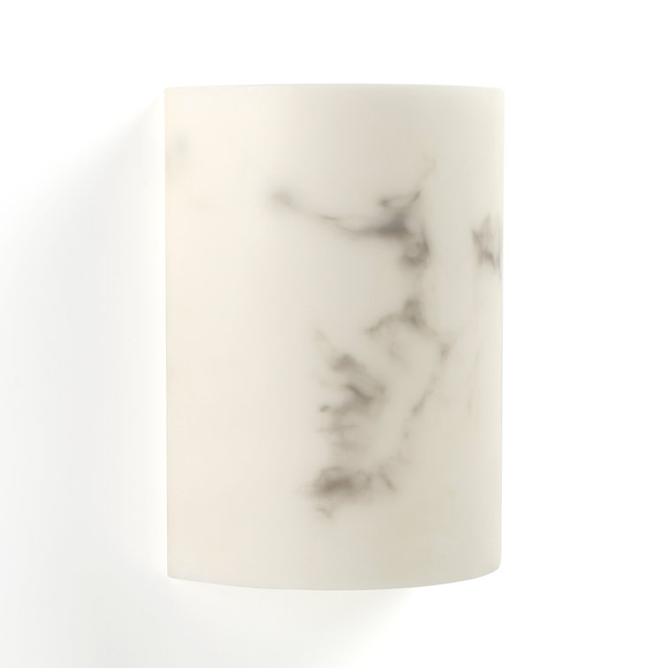 White Alabaster Dimmable Direct Wired Wall Sconce