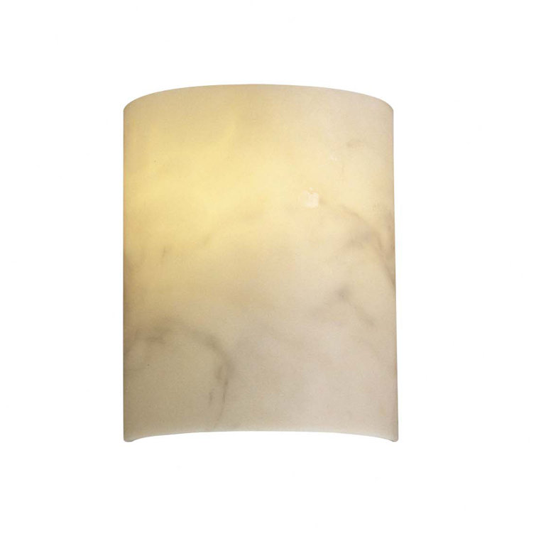 White Alabaster Dimmable Direct Wired Wall Sconce
