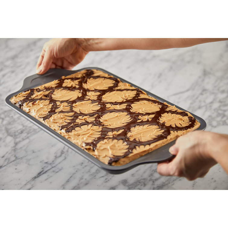 Gray Non-Stick Aluminum Quarter Sheet Pan with Handles