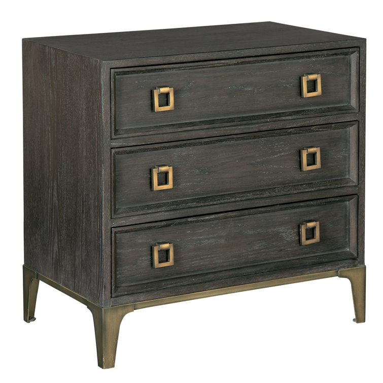 Edgewater Brown Transitional 3-Drawer Nightstand