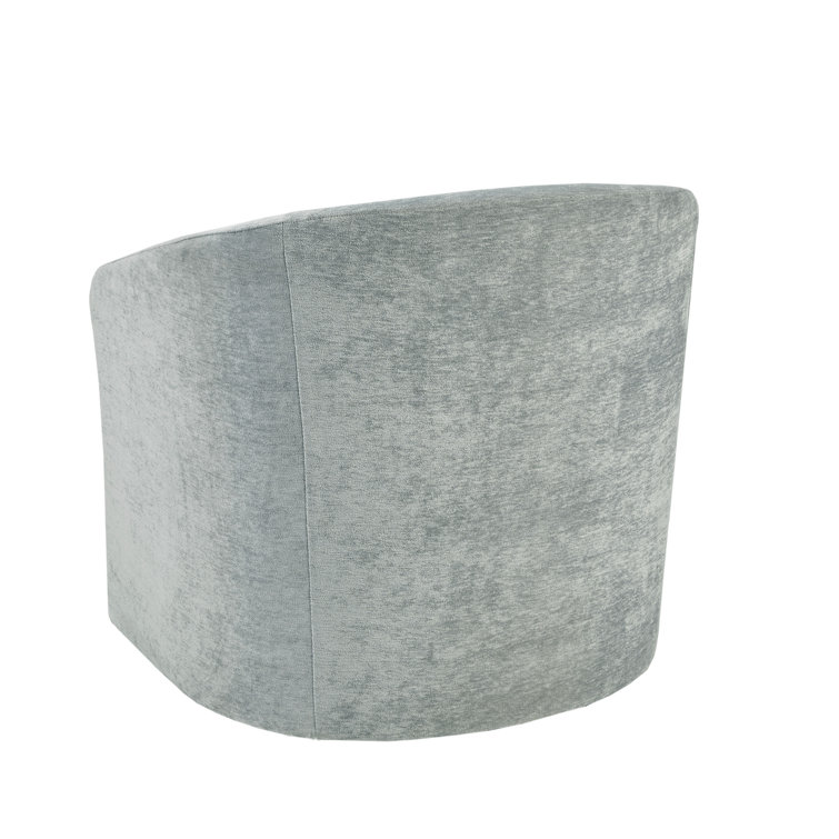 Perry Street Light Blue Velvet Barrel Swivel Accent Chair