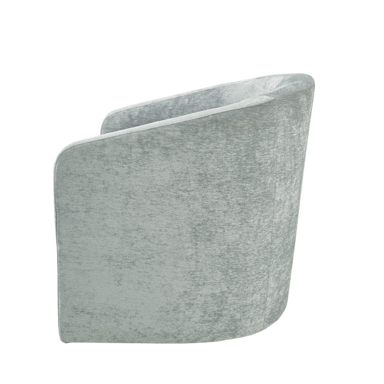 Perry Street Light Blue Velvet Barrel Swivel Accent Chair