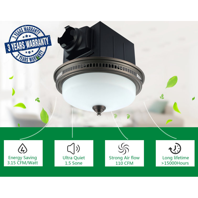 Oil Rubbed Bronze Ceiling Mount Bathroom Ventilation Fan with LED Light