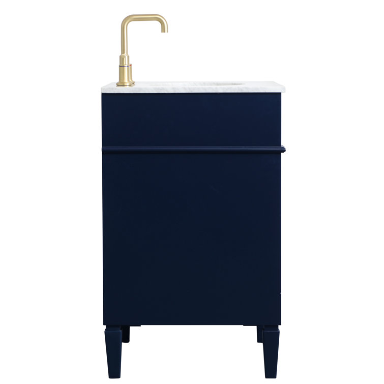 Urbane Blue 24" Single Freestanding Bathroom Vanity with Gold Knobs