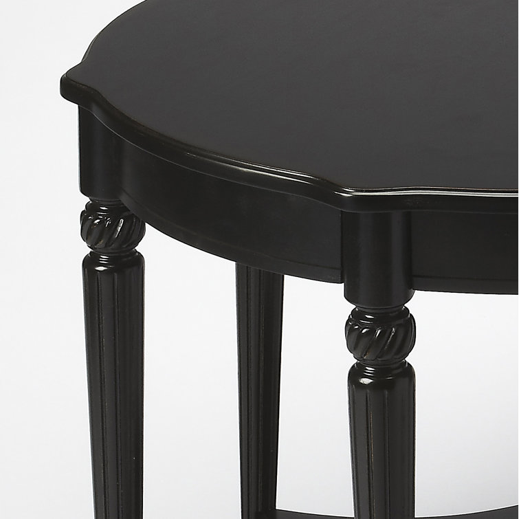 Bainbridge Traditional Round Black Wood Side Table 28"