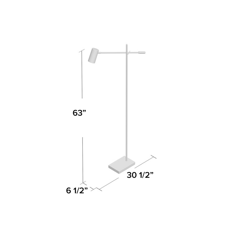 Collette 58'' Adjustable Black & Antique Brass LED Task Floor Lamp