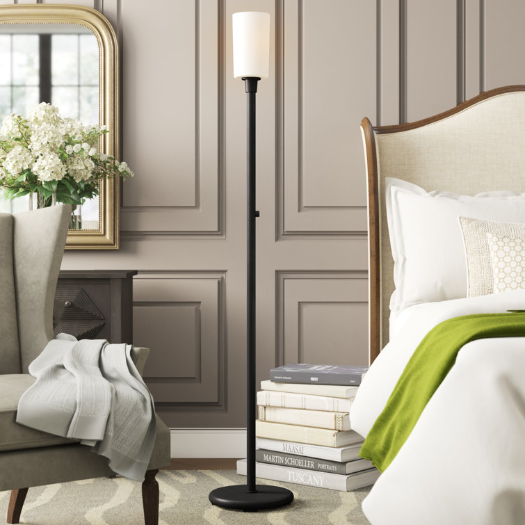 Nina 70.5" Bronze Torchiere Floor Lamp with Frosted Glass Shade
