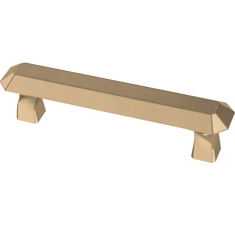 Champagne Bronze Geometric Bar Cabinet Pull with Mounting Hardware