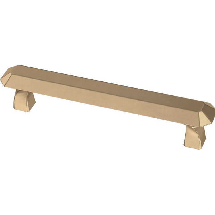 Champagne Bronze Geometric Bar Cabinet Pull with Mounting Hardware