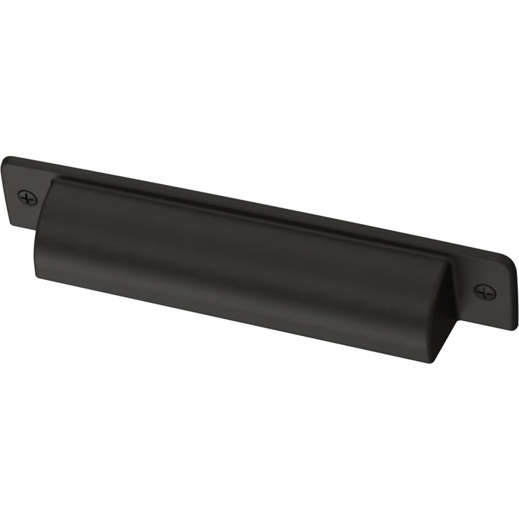 Matte Black Iron 4" Center to Center Cup Pull