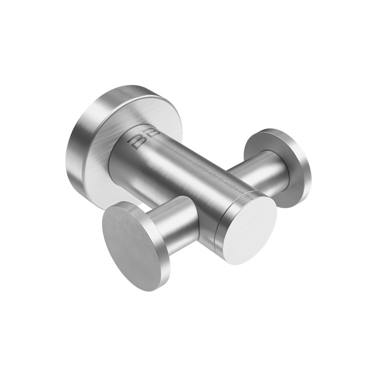 Brushed Stainless Steel Double Wall Mounted Robe Hook