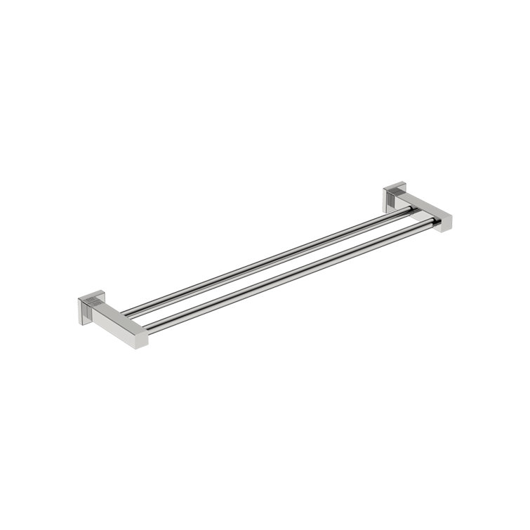 Polished Stainless Steel Double Bar Wall Mounted Towel Rail