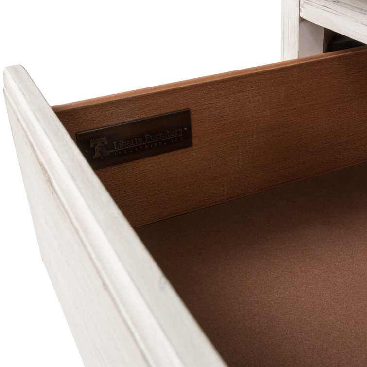 Farmhouse White 8-Drawer Dresser with Mirror