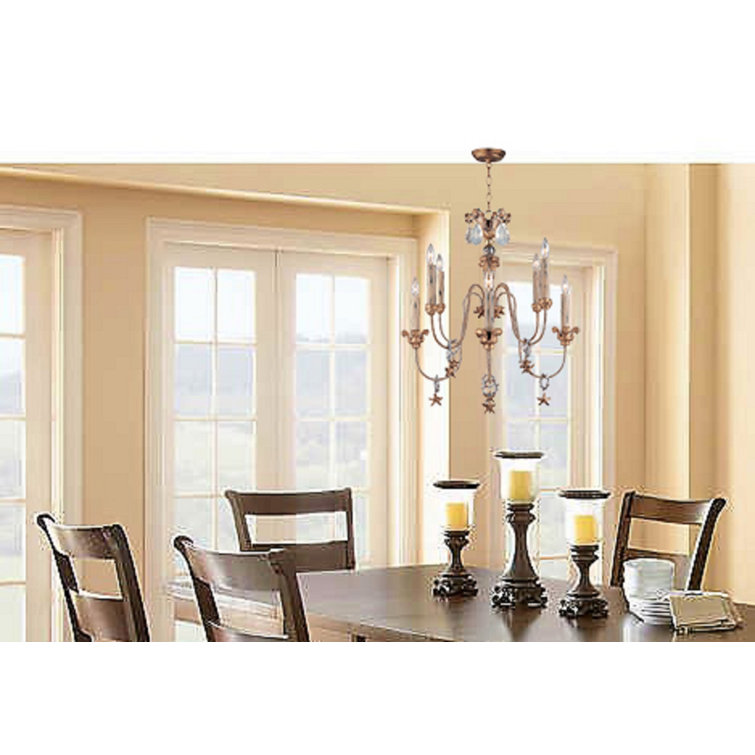 Elegant Mignon 8-Light Gold and Cream Crystal Chandelier
