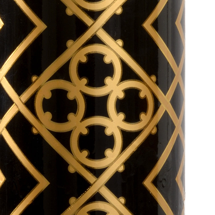 King Black and Gold 1-Light Table Lamp with Linen Shade