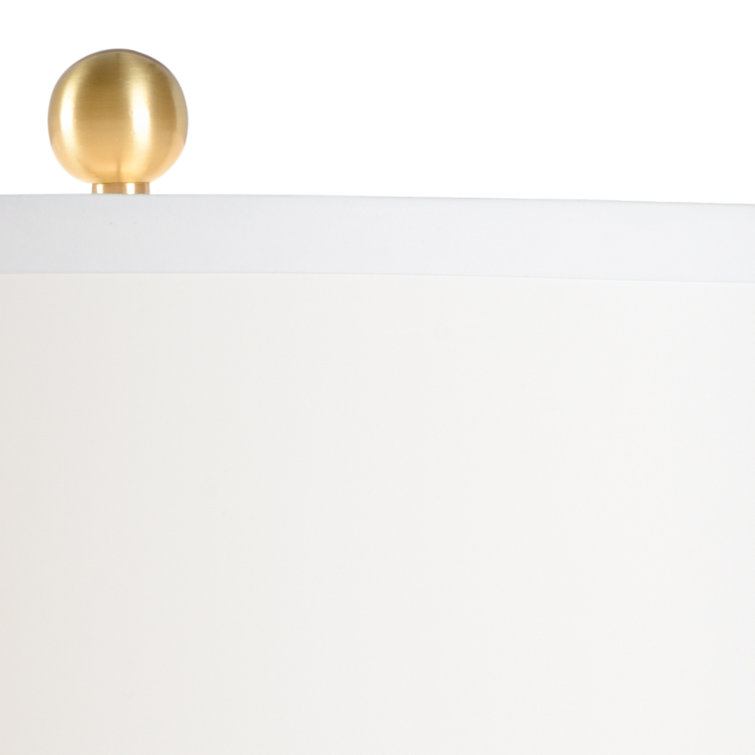 Coastal Blue-White Glazed Ceramic Table Lamp with Off-White Silk Shade