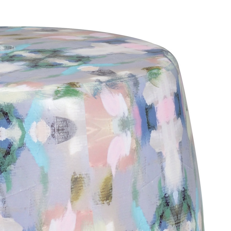 Indigo Girl Ceramic Garden Seat with Abstract Pattern