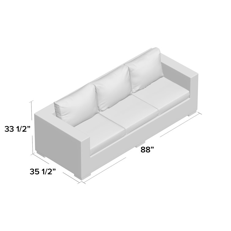 Espresso Wicker Rattan Three-Seat Outdoor Sectional Sofa with Red Cushions