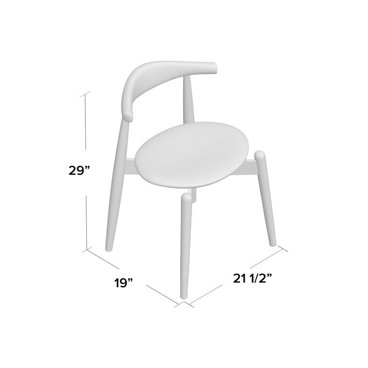 Dark Walnut White Upholstered Dining Side Chair