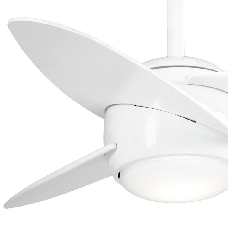 White 36" 3-Blade LED Ceiling Fan with Remote and Light Kit