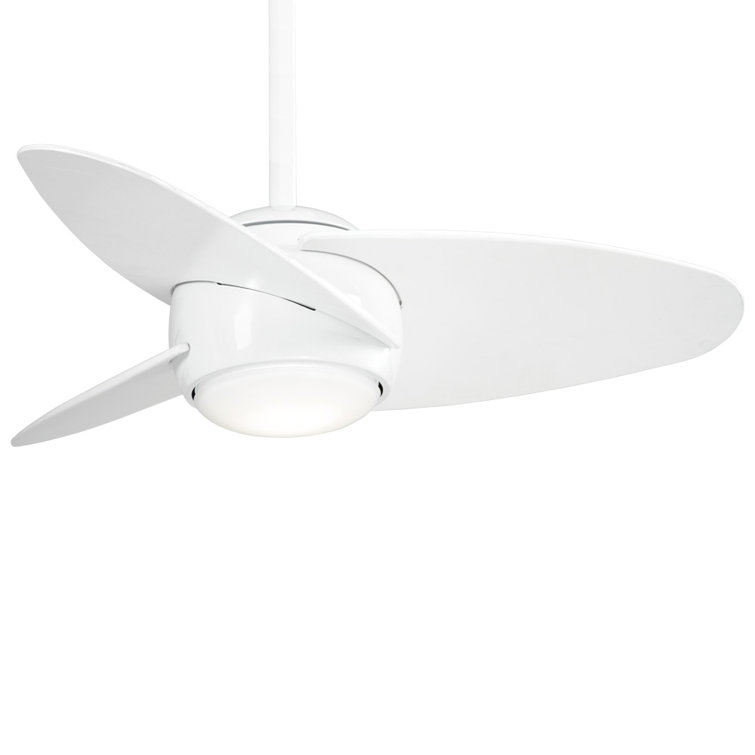 White 36" 3-Blade LED Ceiling Fan with Remote and Light Kit