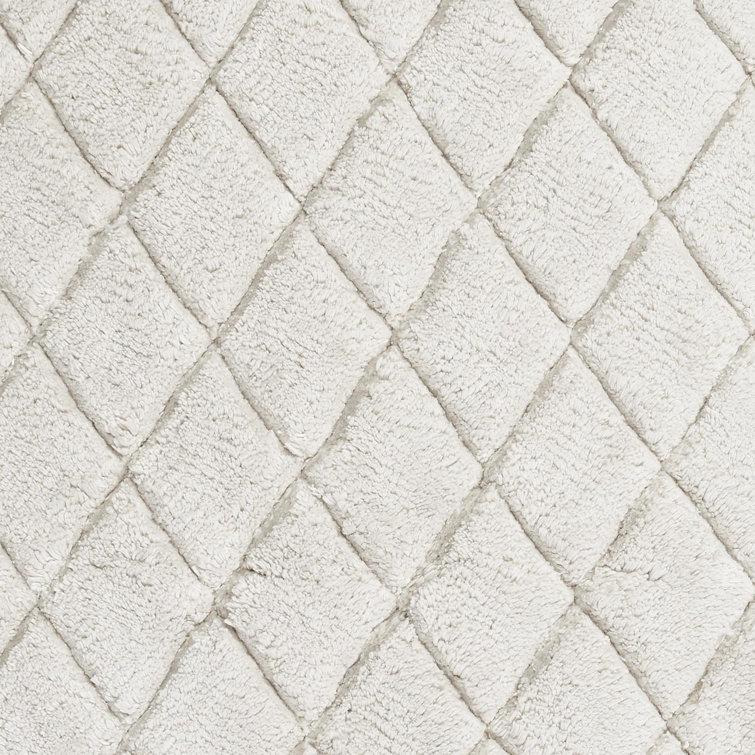 Marquis Diamond High Pile Gray Cotton Blend Bath Rug Set