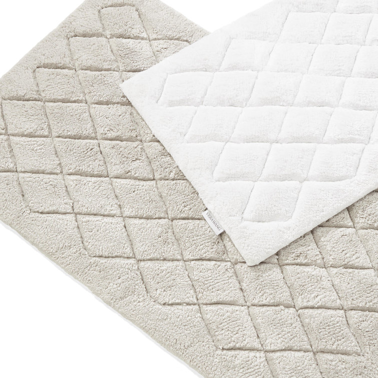 Marquis Diamond High Pile Gray Cotton Blend Bath Rug Set