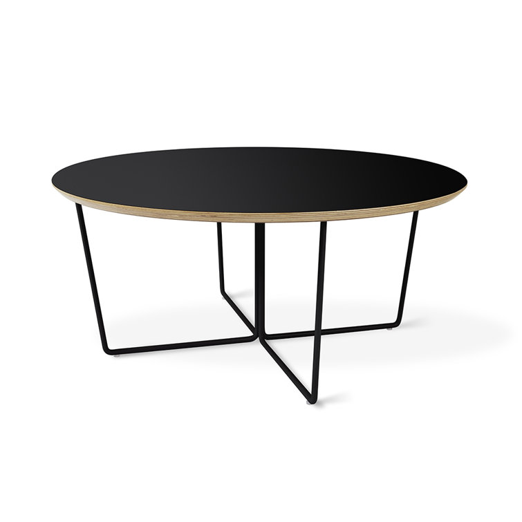 Array Round Black Wood and Metal Coffee Table