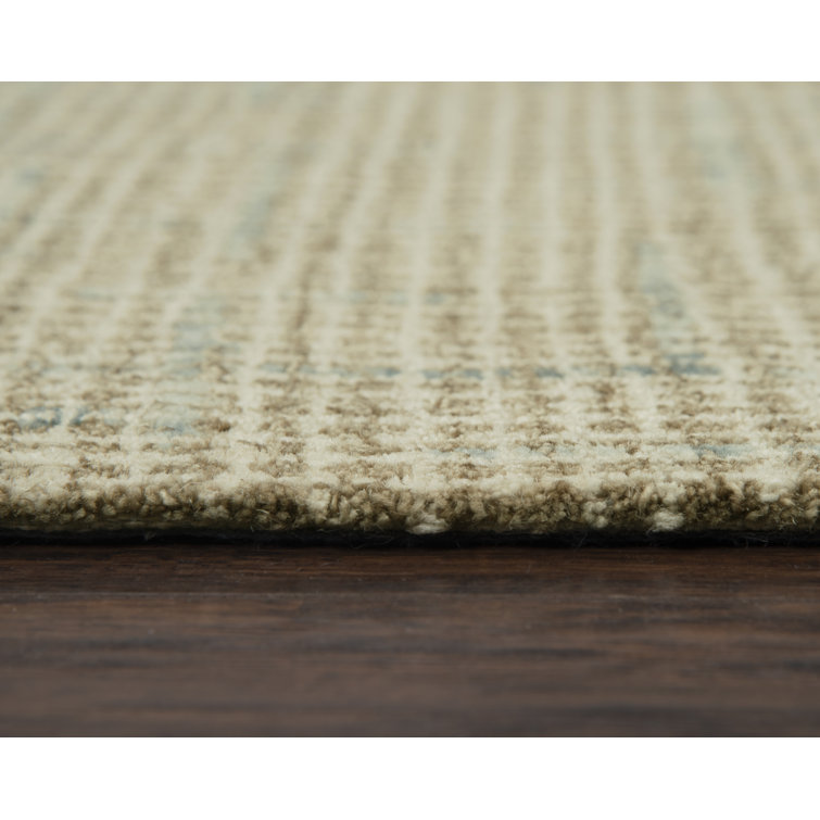 Handmade Ivory Wool Rectangular Tufted Rug 9'6"