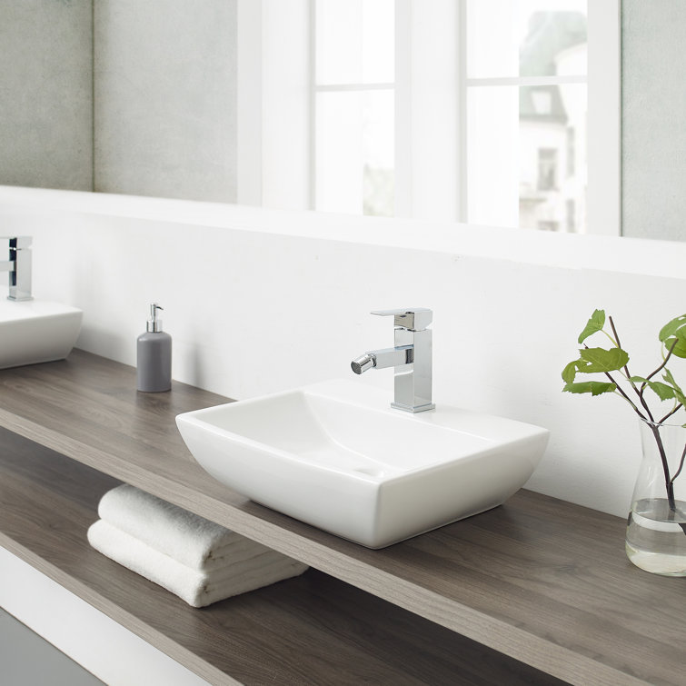 Voltaire Glossy White Compact Ceramic Wall Hung Sink