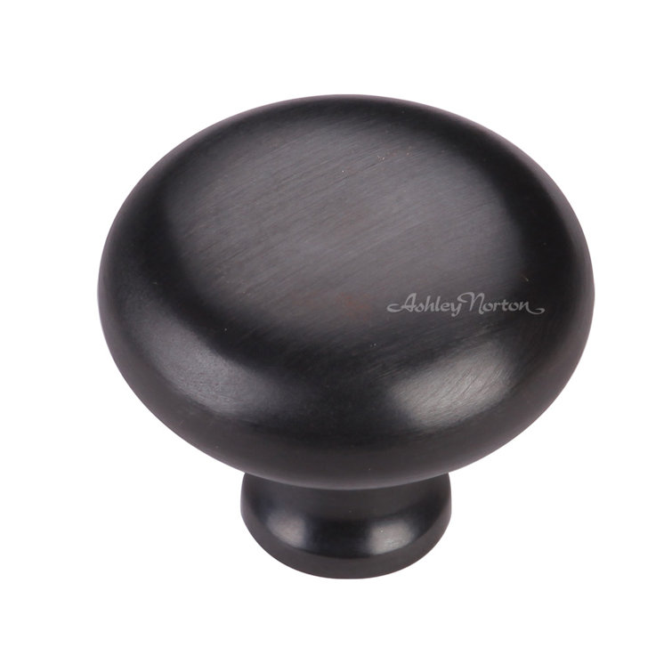 Dark Oil Rubbed Brass Round Mushroom Knob with Mounting Hardware