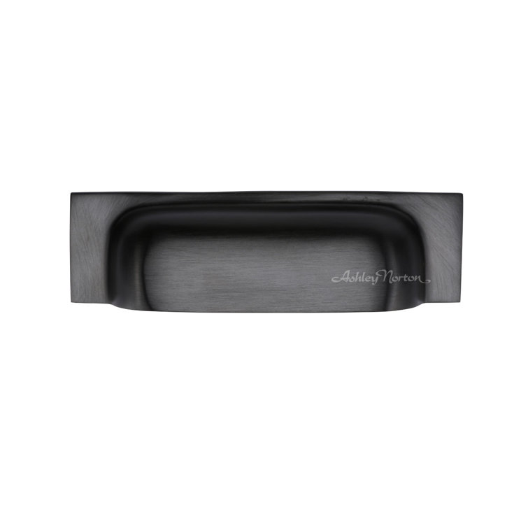 Dark Oil Rubbed Brass Industrial Cup Pull with Mounting Hardware