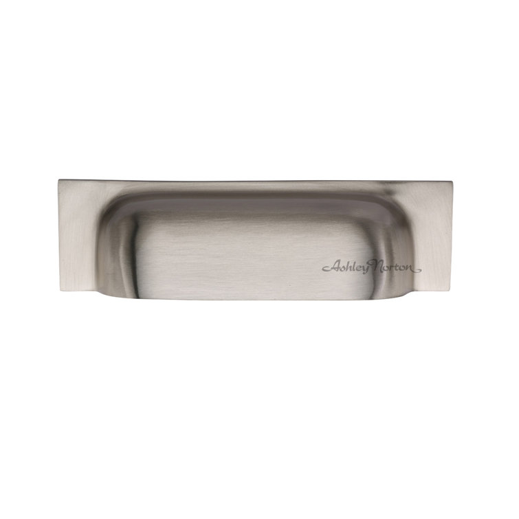 Satin Nickel Solid Brass Industrial Cup Pull with Mounting Hardware
