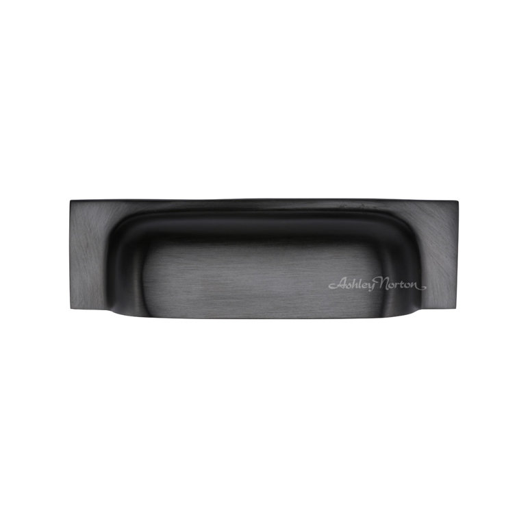 Dark Oil Rubbed Brass Industrial Cup Pull with Mounting Hardware