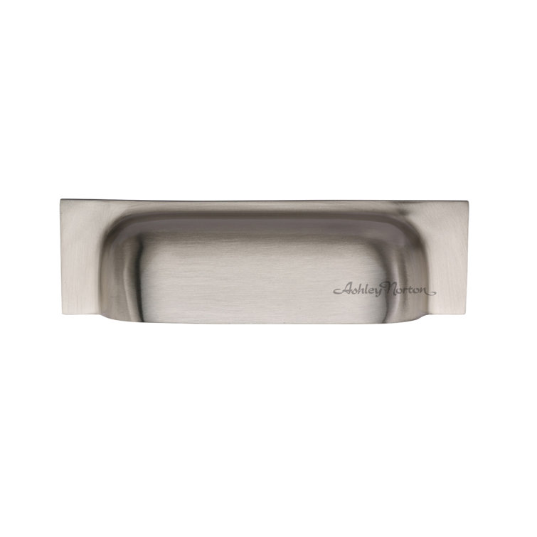 Satin Nickel Solid Brass Industrial Cup Pull with Mounting Hardware