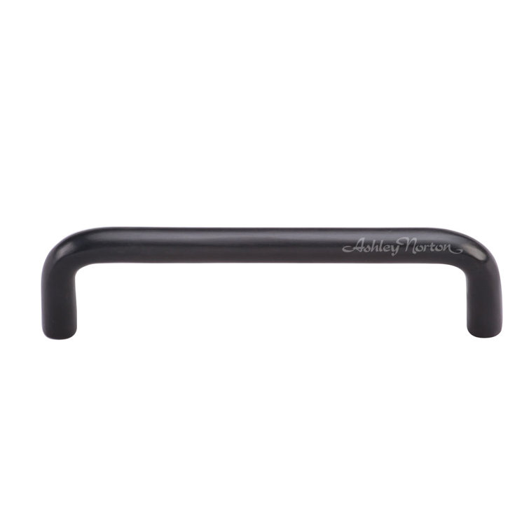 Flat Black Solid Brass 6" Cabinet Arch Pull with Mounting Hardware
