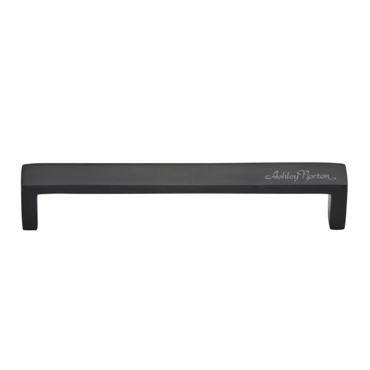 Flat Black Solid Brass Modern Bar Pull with Mounting Hardware
