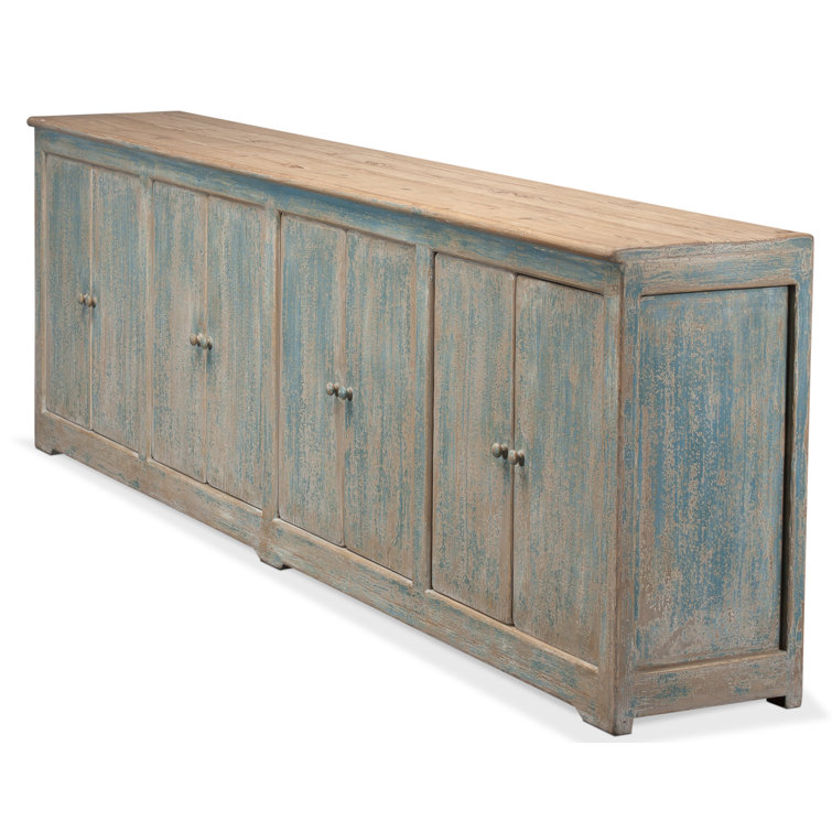 Antique Blue 122'' Traditional Wooden Sideboard