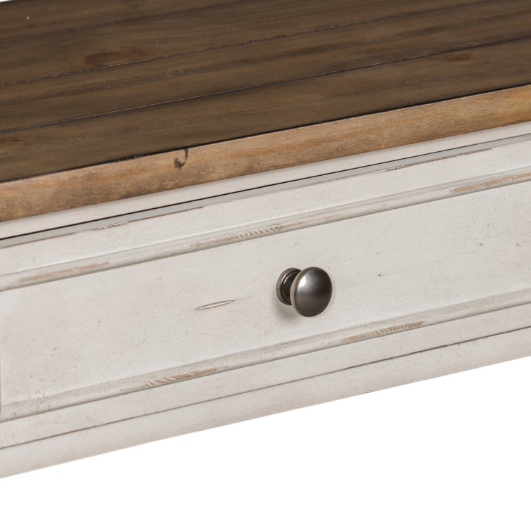Morgan Creek Antique White Rectangular Console Table with Storage