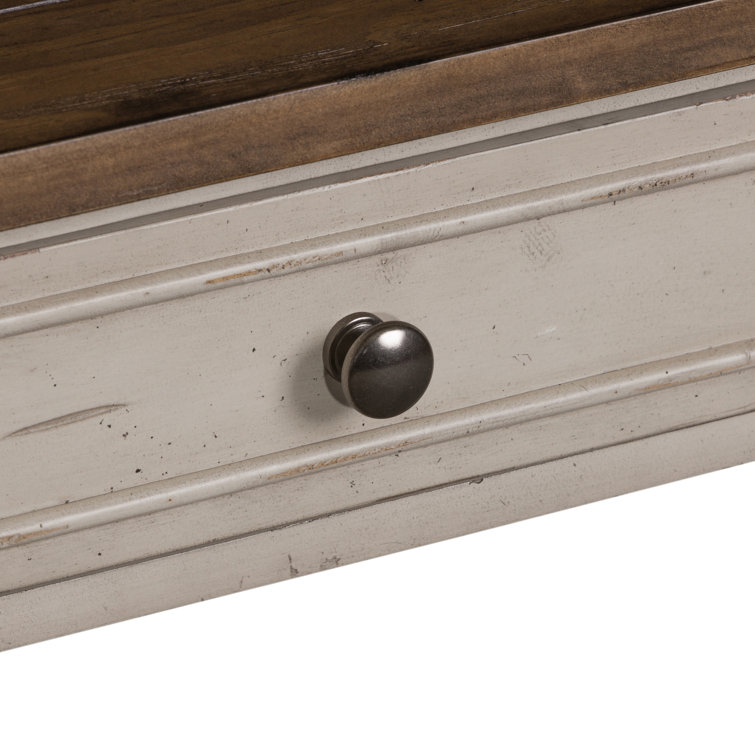 Morgan Creek Antique White and Tobacco 24'' Traditional End Table with Storage