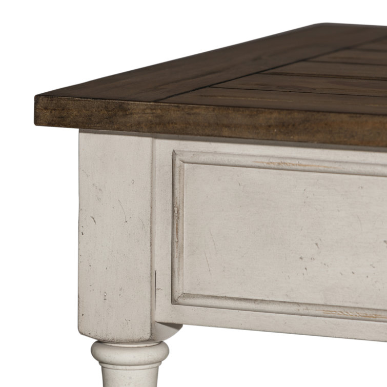 Morgan Creek Antique White and Tobacco 24'' Traditional End Table with Storage