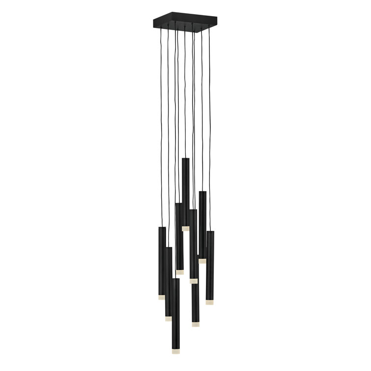 Harmony Black Brass 9-Light LED Adjustable Cluster Pendant