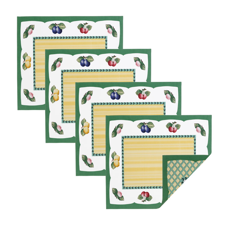 French Garden 20" Cotton Reversible Placemats Set of 4