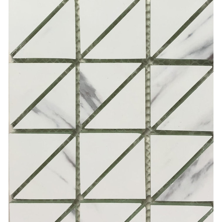 Musico Carrara White Glass Mosaic Tile 12-in x 12-in