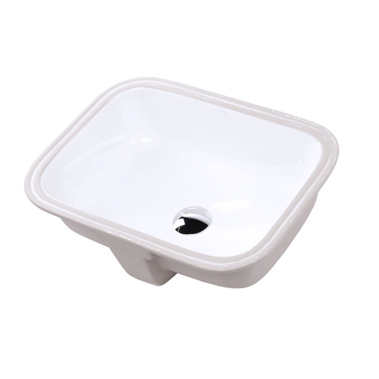 Eleganza 15.25'' White Porcelain Rectangular Undercounter Bathroom Sink