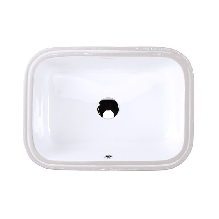 Eleganza 15.25'' White Porcelain Rectangular Undercounter Bathroom Sink